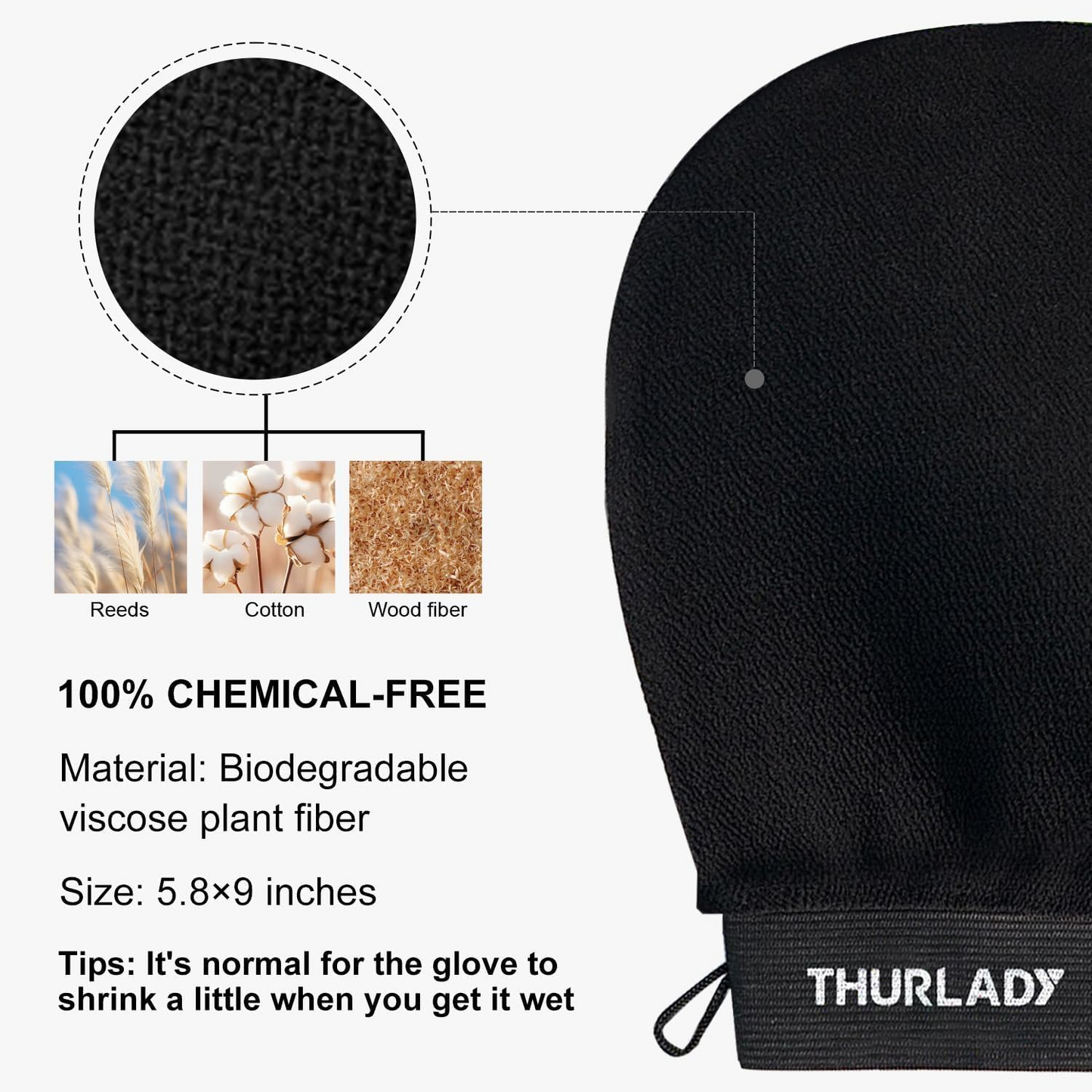 3 Pack Exfoliating Gloves for Shower(Black 3 Pack)
