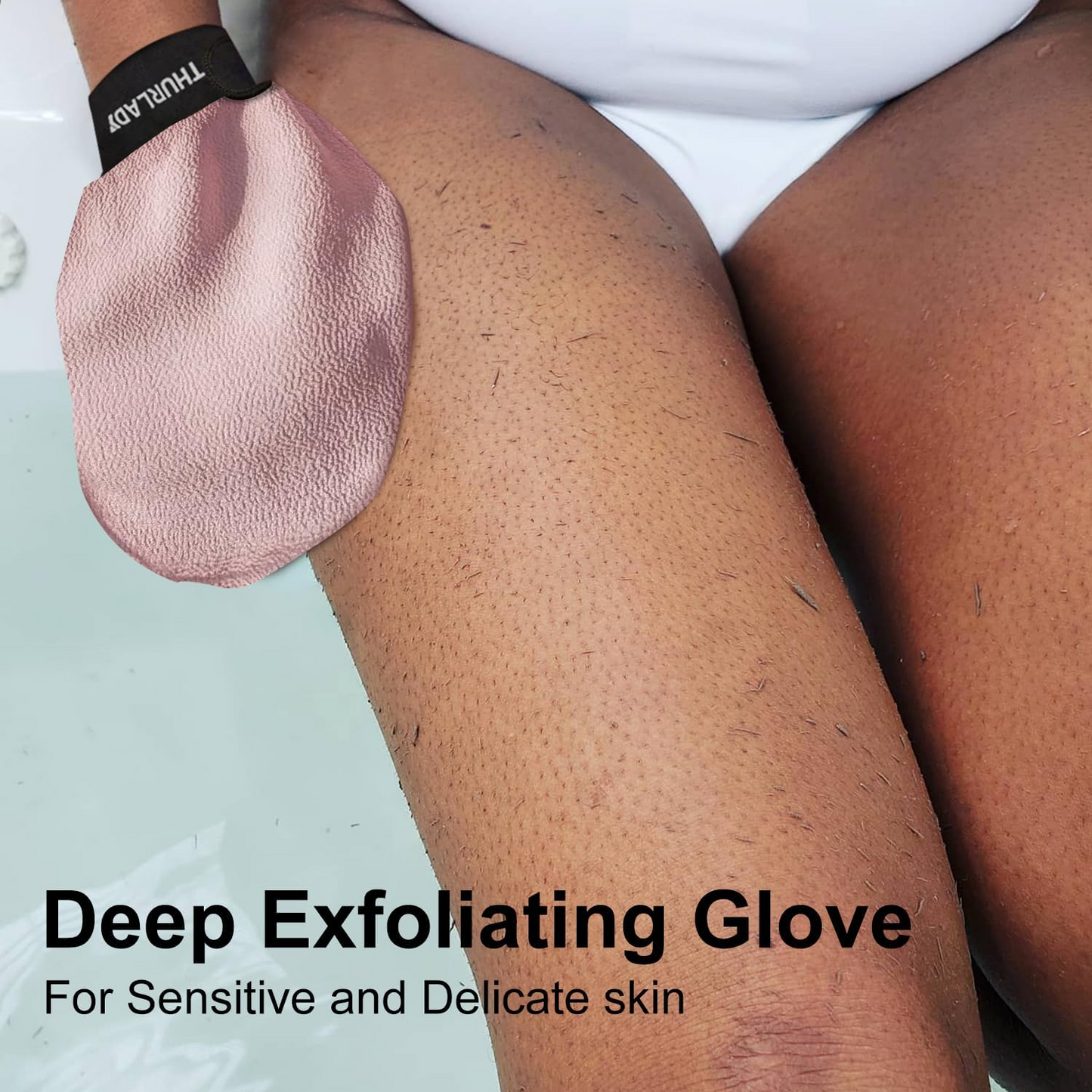 1 Pack Exfoliating Glove for Shower, White