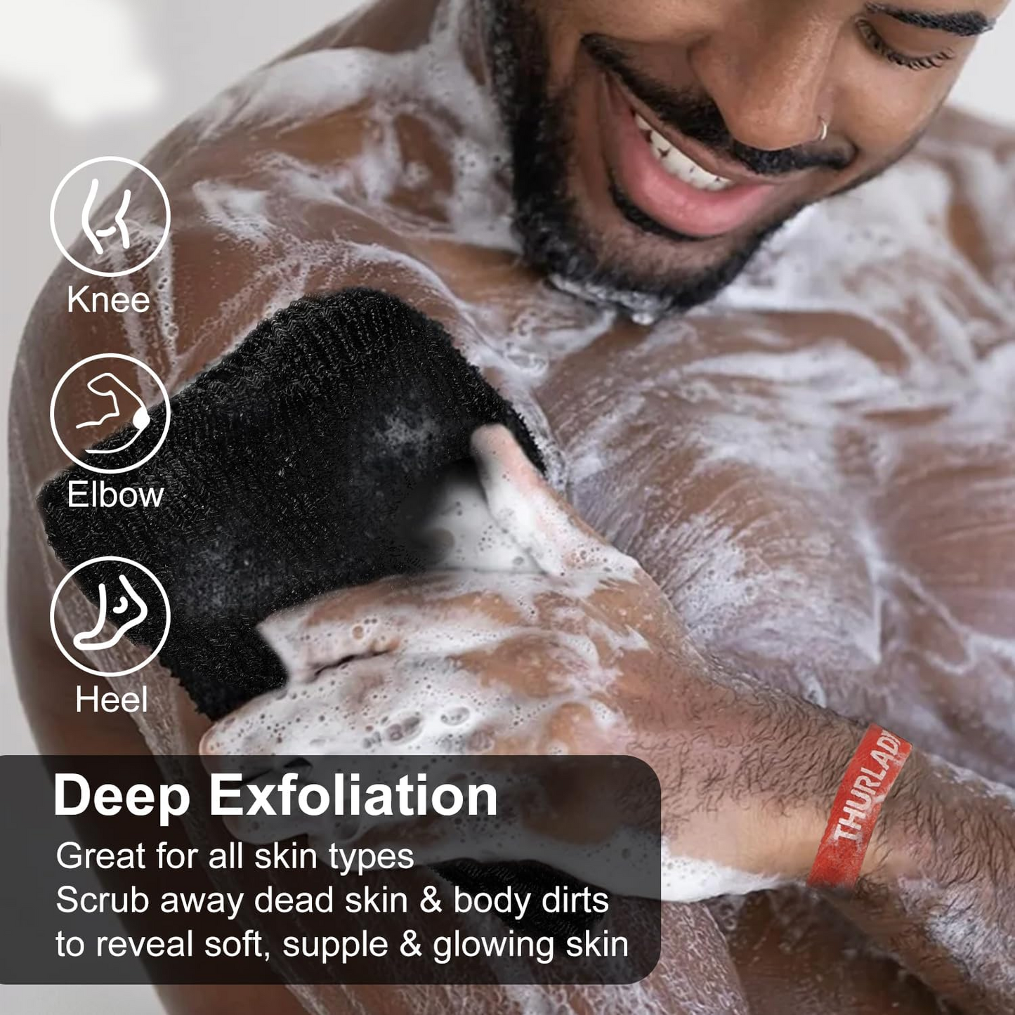 Exfoliating Soap Bag (2+1 Kit, Black & Purple)