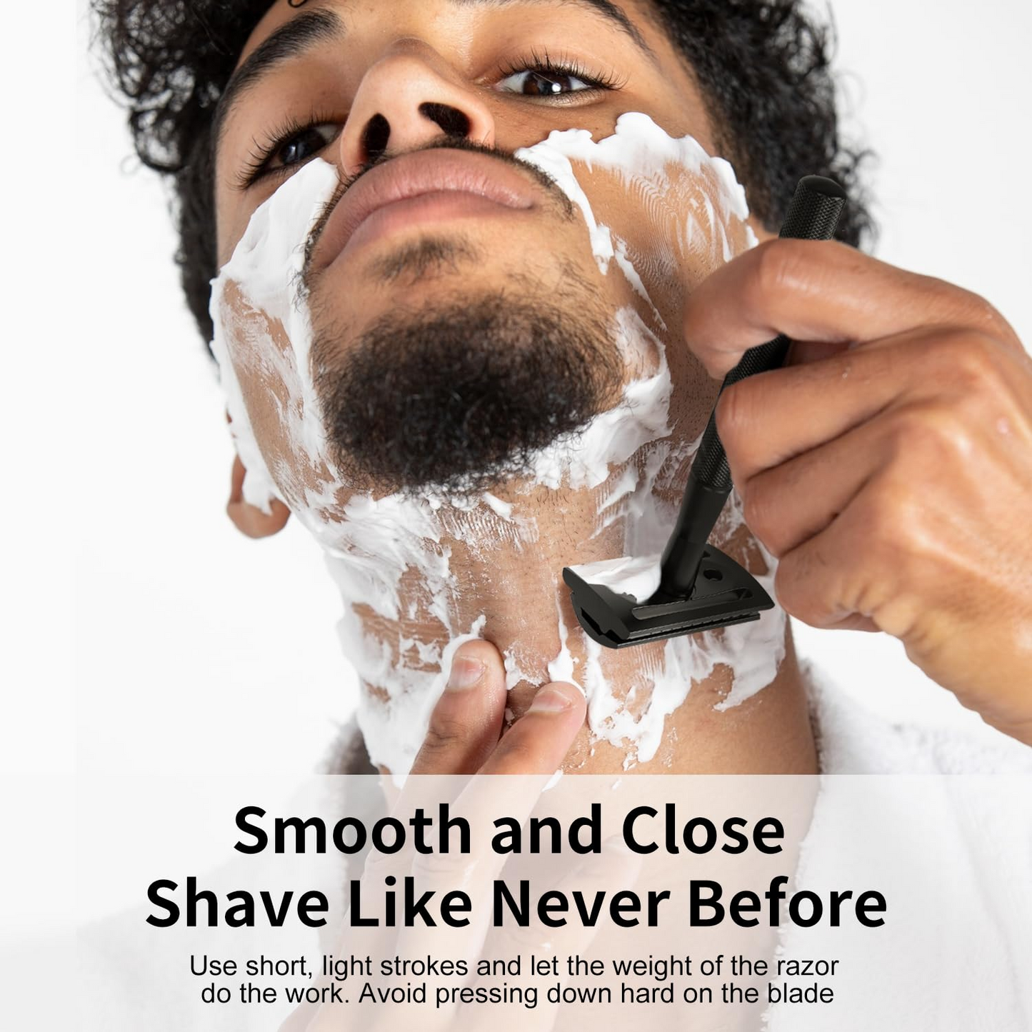 Single & Double Edge Safety Razor with Stand, Matte Black