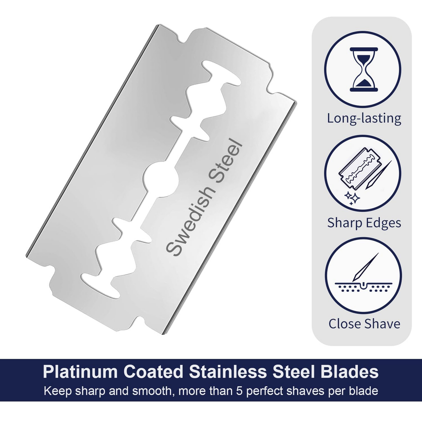 Single & Double Edge Safety Razor with Stand, Matte Black