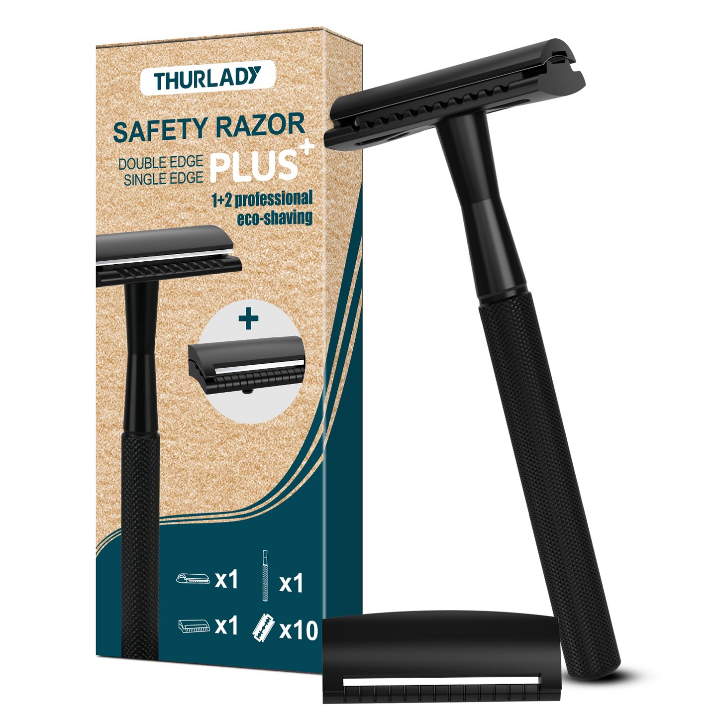 Single & Double Edge Safety Razor, Black
