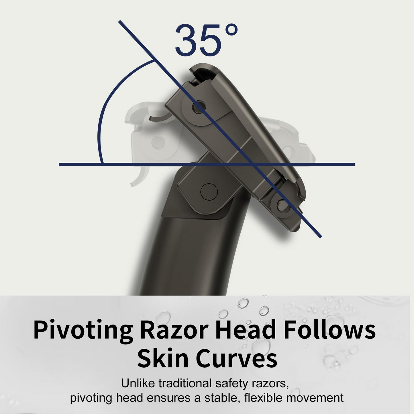 Stainless Steel Razor, 2-layer Single Edge Razor 3.0, Black