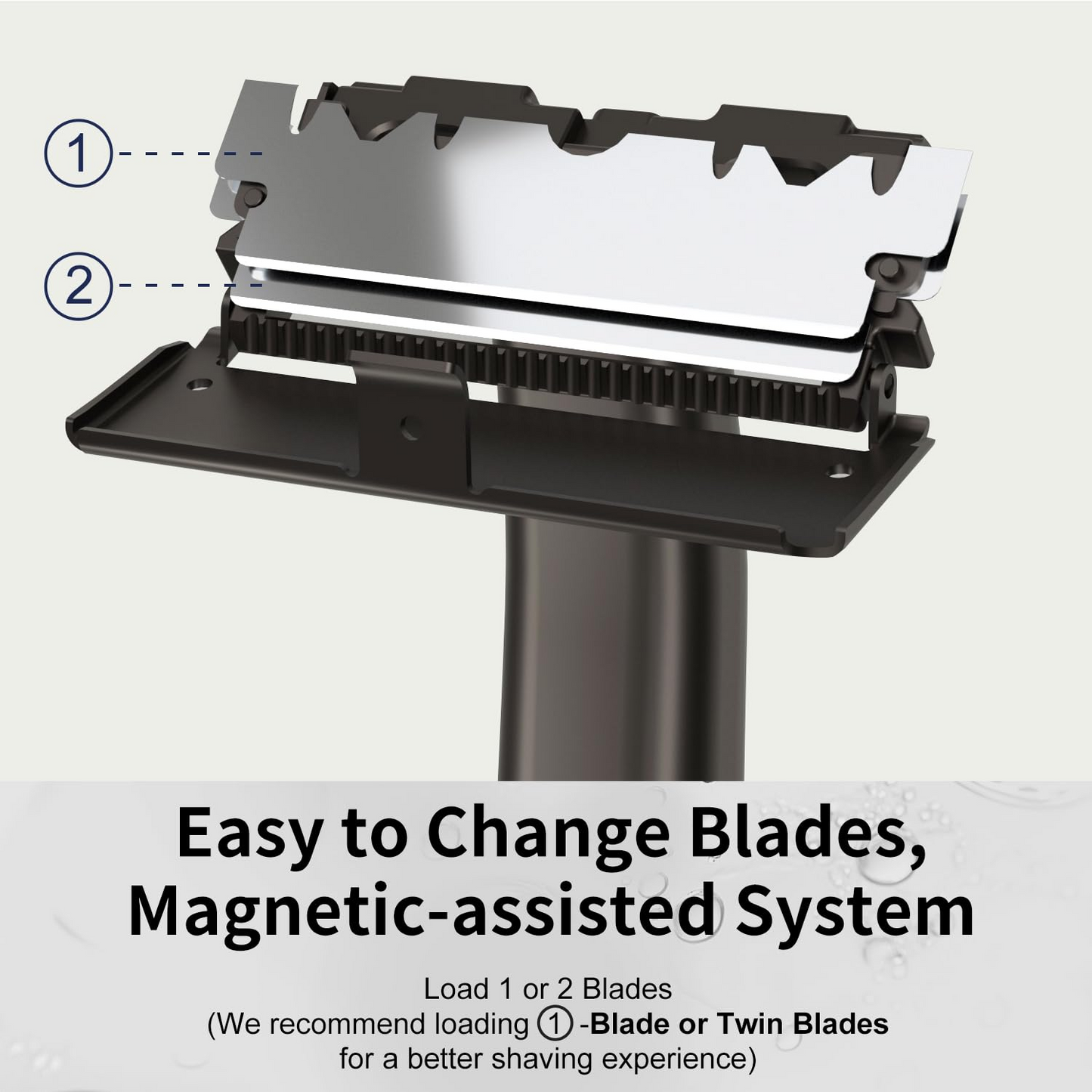 Stainless Steel Razor, 2-layer Single Edge Razor 3.0, Black
