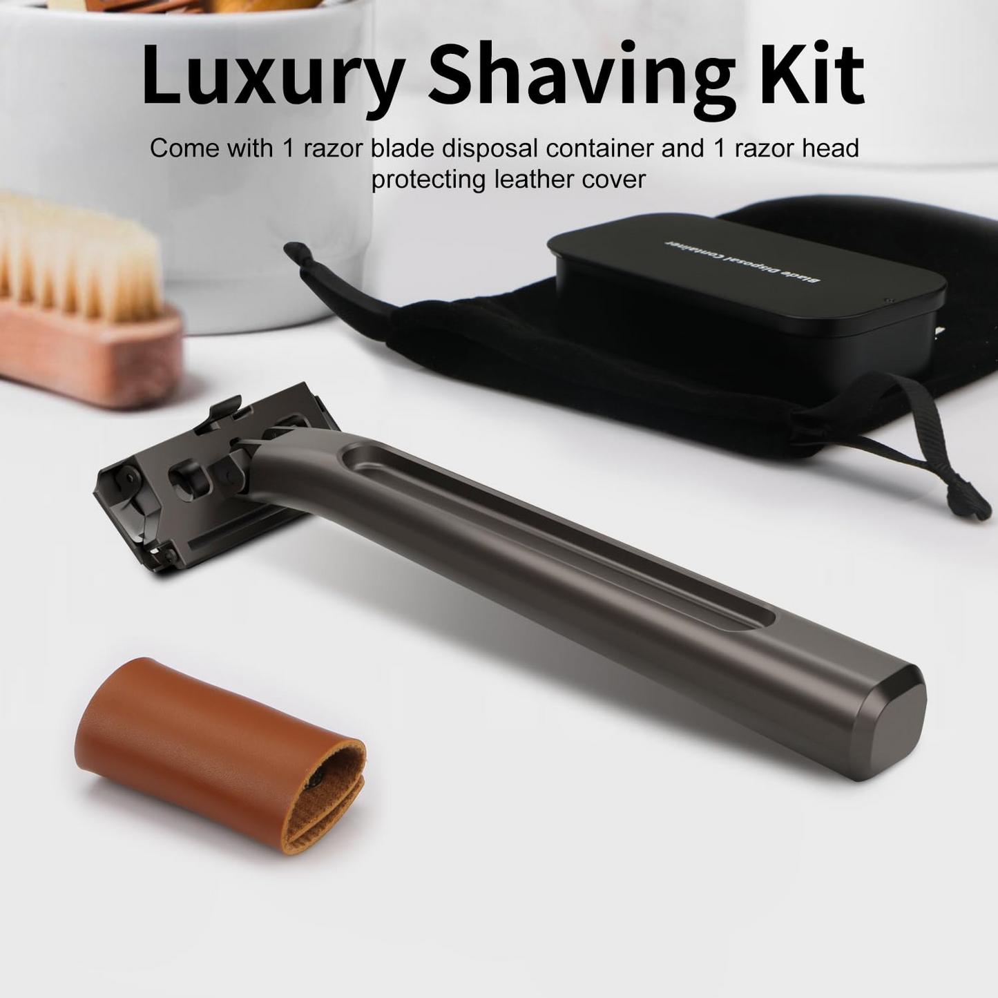 Stainless Steel Razor, 2-layer Single Edge Razor 3.0, Black