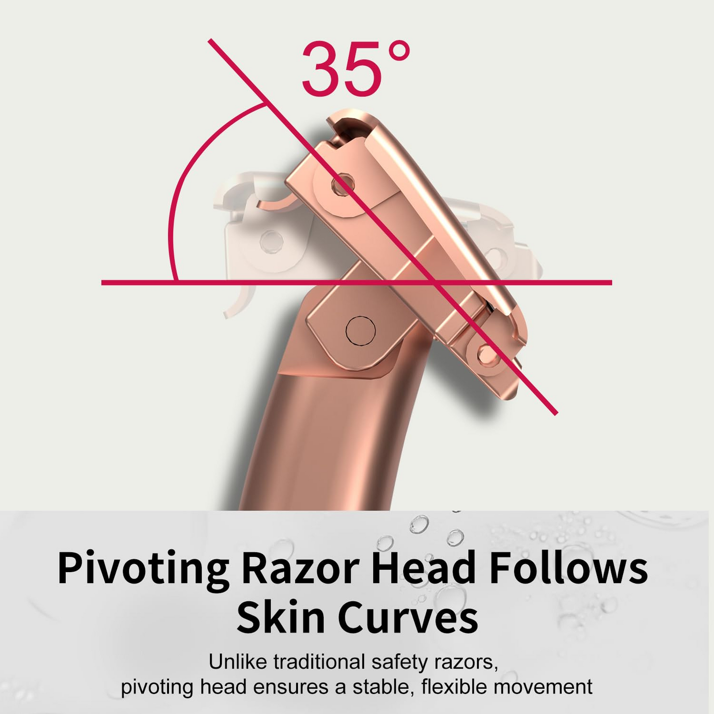 Stainless Steel Razor, 2-layer Single Edge Razor 3.0, Rose Gold