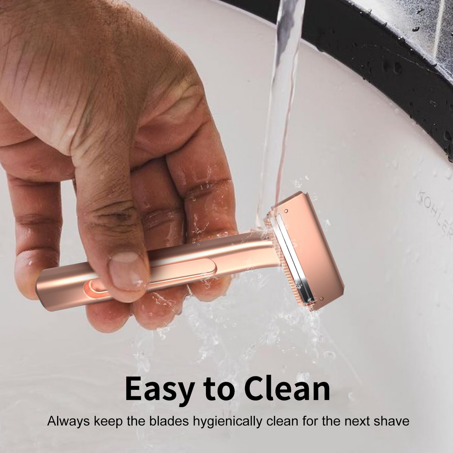 Stainless Steel Razor, 2-layer Single Edge Razor 3.0, Rose Gold