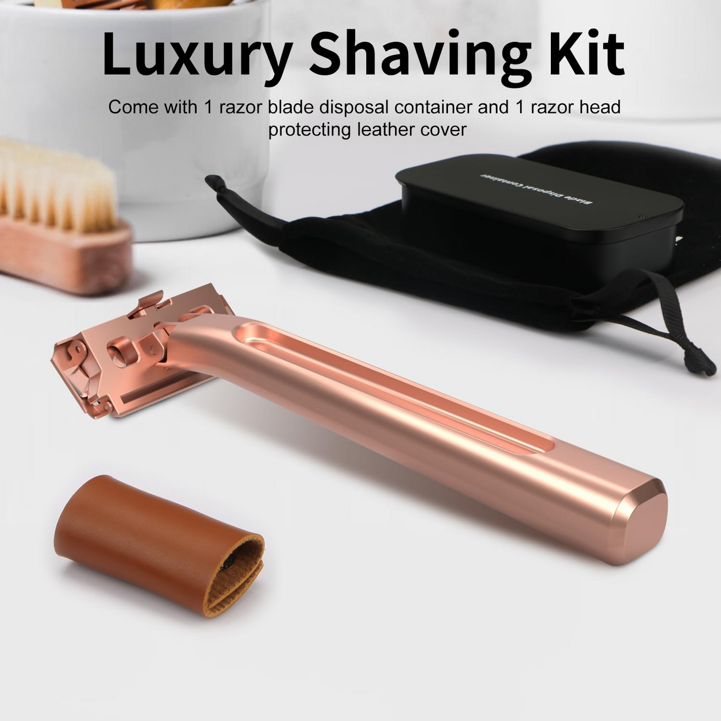 Stainless Steel Razor, 2-layer Single Edge Razor 3.0, Rose Gold