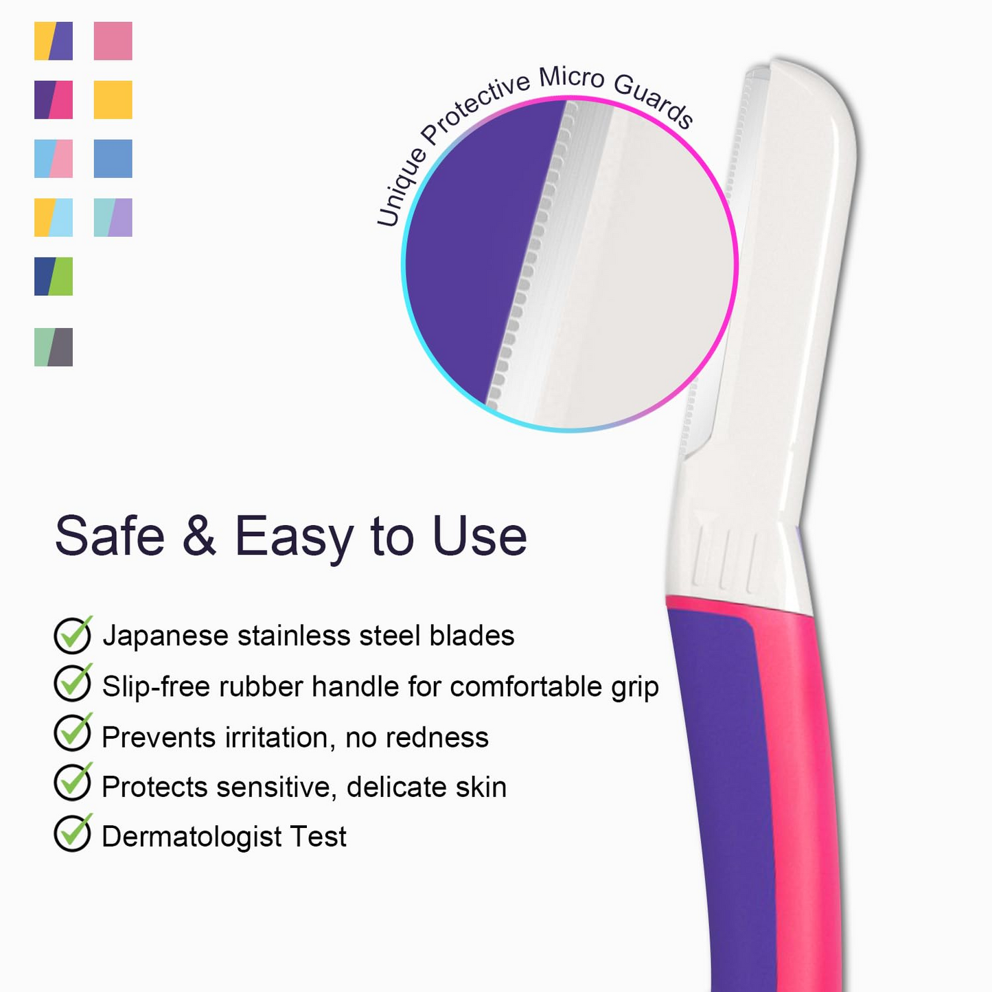 Dermaplane Razor for Women Face (Fuchsia, 1 Razor & 18 Blade Refills)