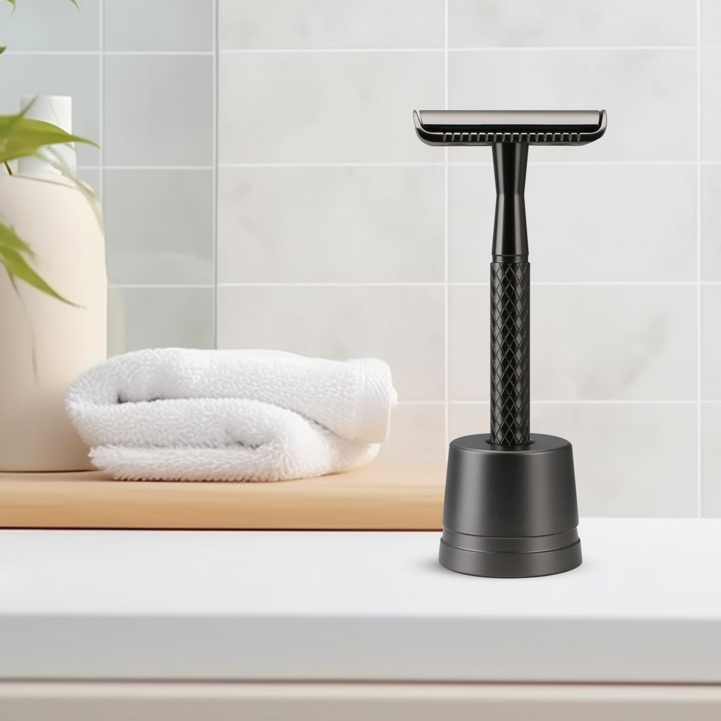 Safety Razor Stand, Safety Razor Holder (Gun Black)