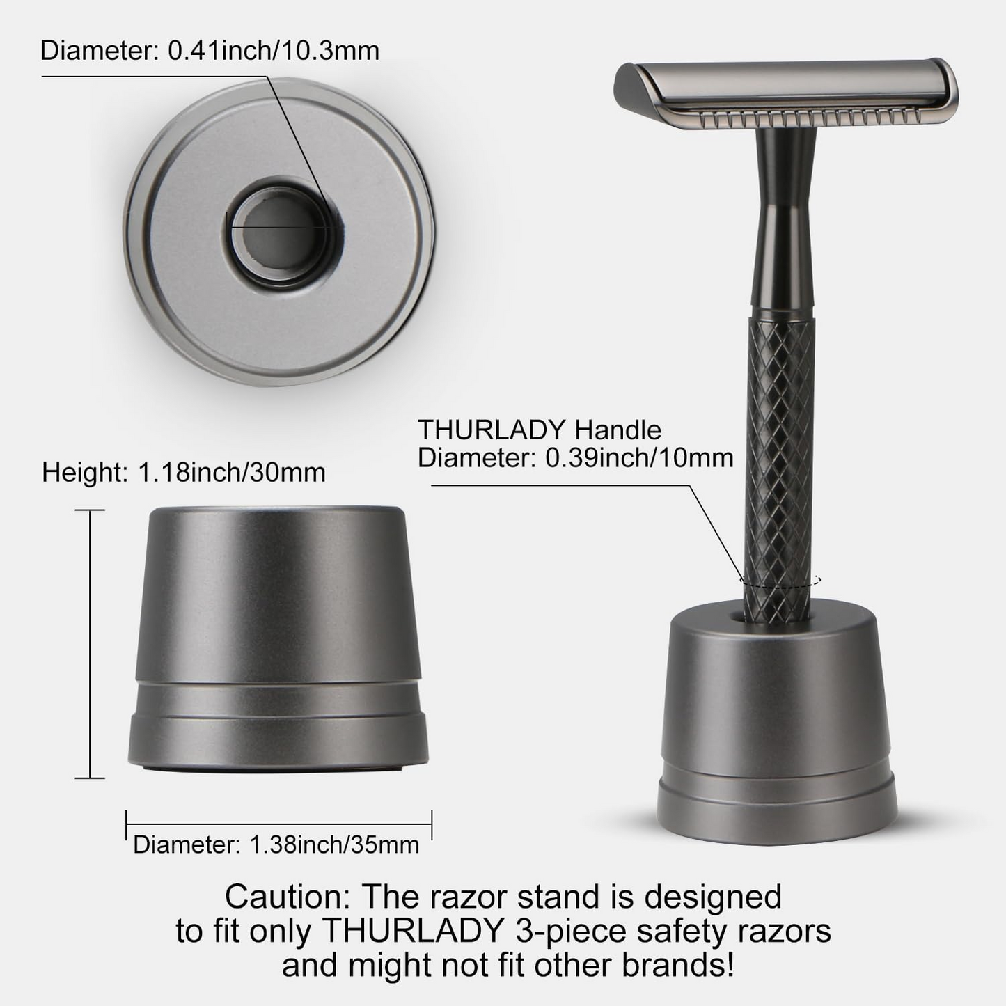 Safety Razor Stand, Safety Razor Holder (Gun Black)