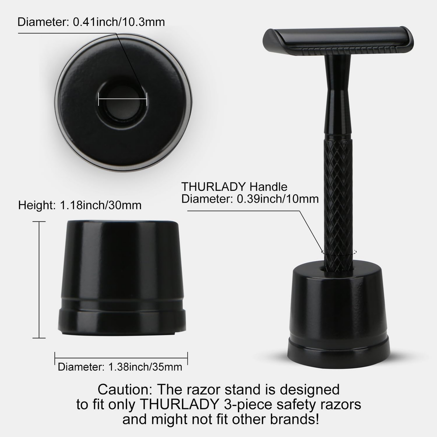 Safety Razor Stand, Safety Razor Holder (Matte Black)