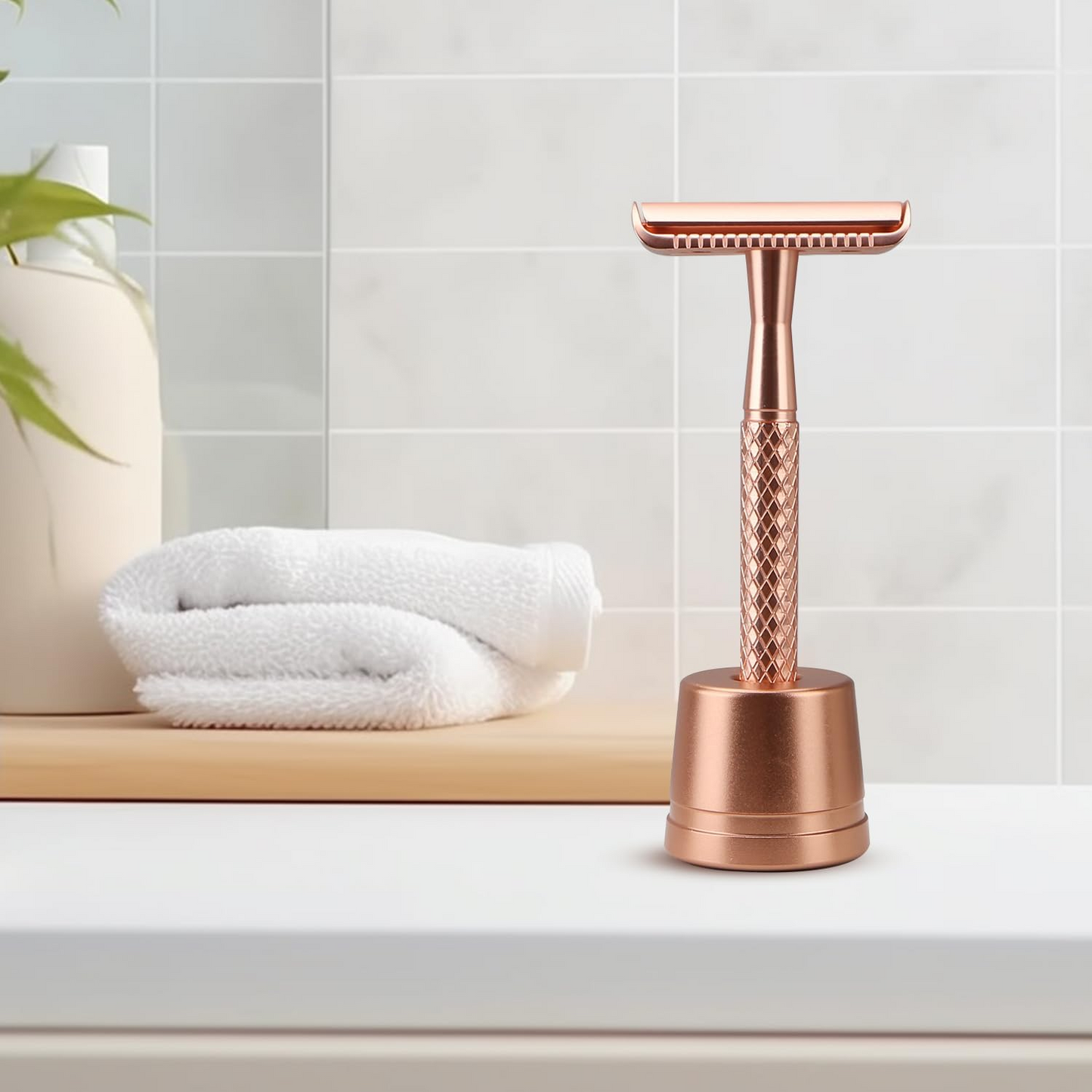 Safety Razor Stand, Safety Razor Holder (Rose Gold)