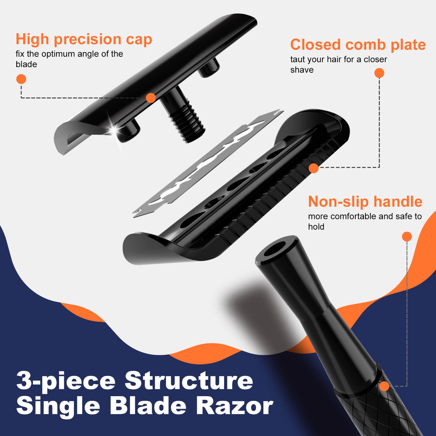 Matte Black Single Blade Double Edge Safety Razor