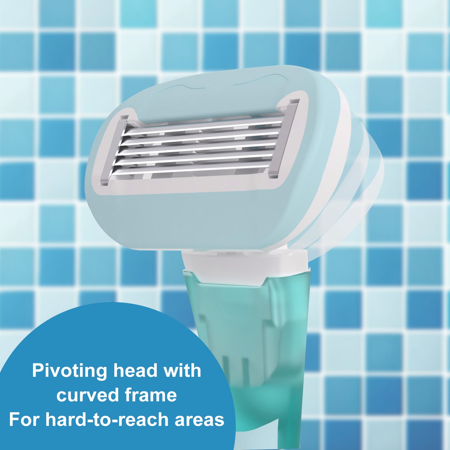 Ocean Blue Travel Razors for Women - 1 Razor with Case and 3 Refills