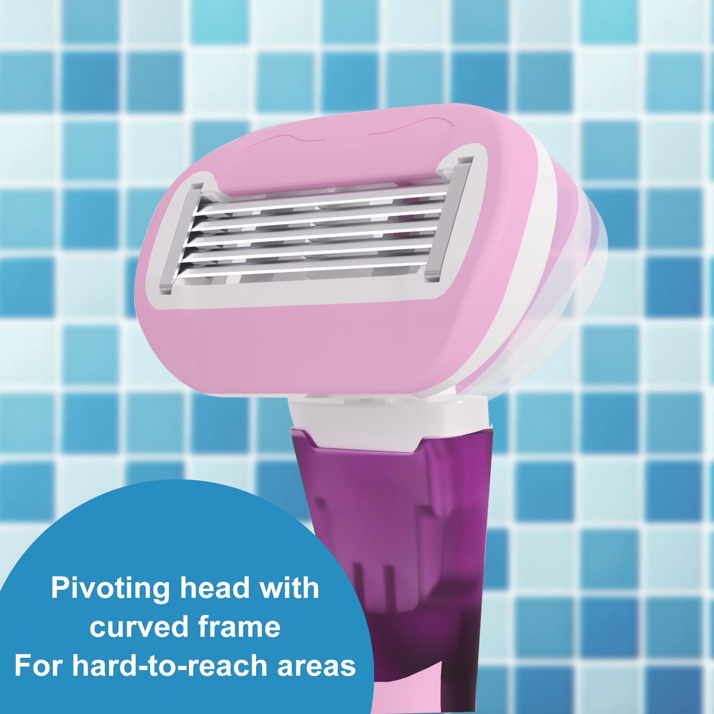 Lavender Purple Travel Razors for Women - 1 Razor with Case and 3 Refills