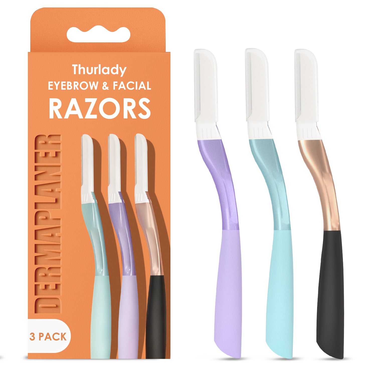 Dermaplane Razor, Metal with Silicone, 3 Pack – THURLADY 丨 Effortless ...