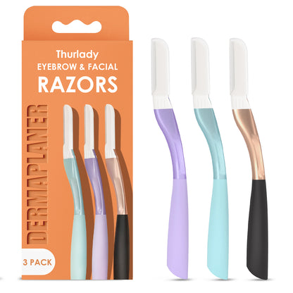 Dermaplane Razor, Metal with Silicone, 3 Pack