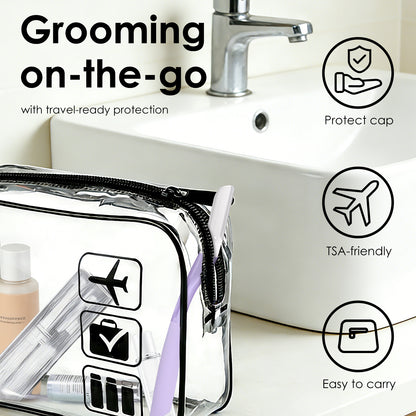 Dermaplane Razor, Metal with Silicone, 1 Handle and 10 Blades, Purple