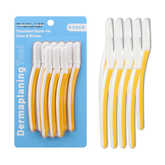 Dermaplane Razor for Women Face (9 Count, Yellow)