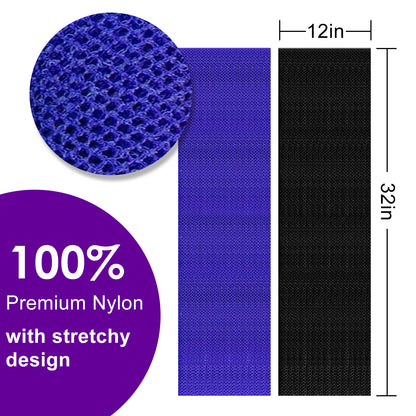 African Bath Sponge, Exfoliating Body Back Scrubber for All Skin Types, Blue & Black