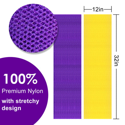 African Bath Sponge, Exfoliating Body Back Scrubber for All Skin Types, Yellow & Purple