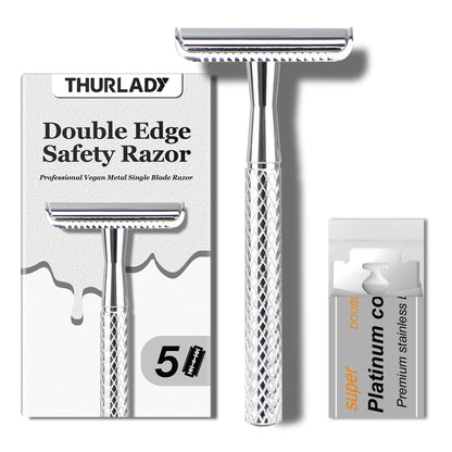 Bright Silver Single Blade Double Edge Safety Razor