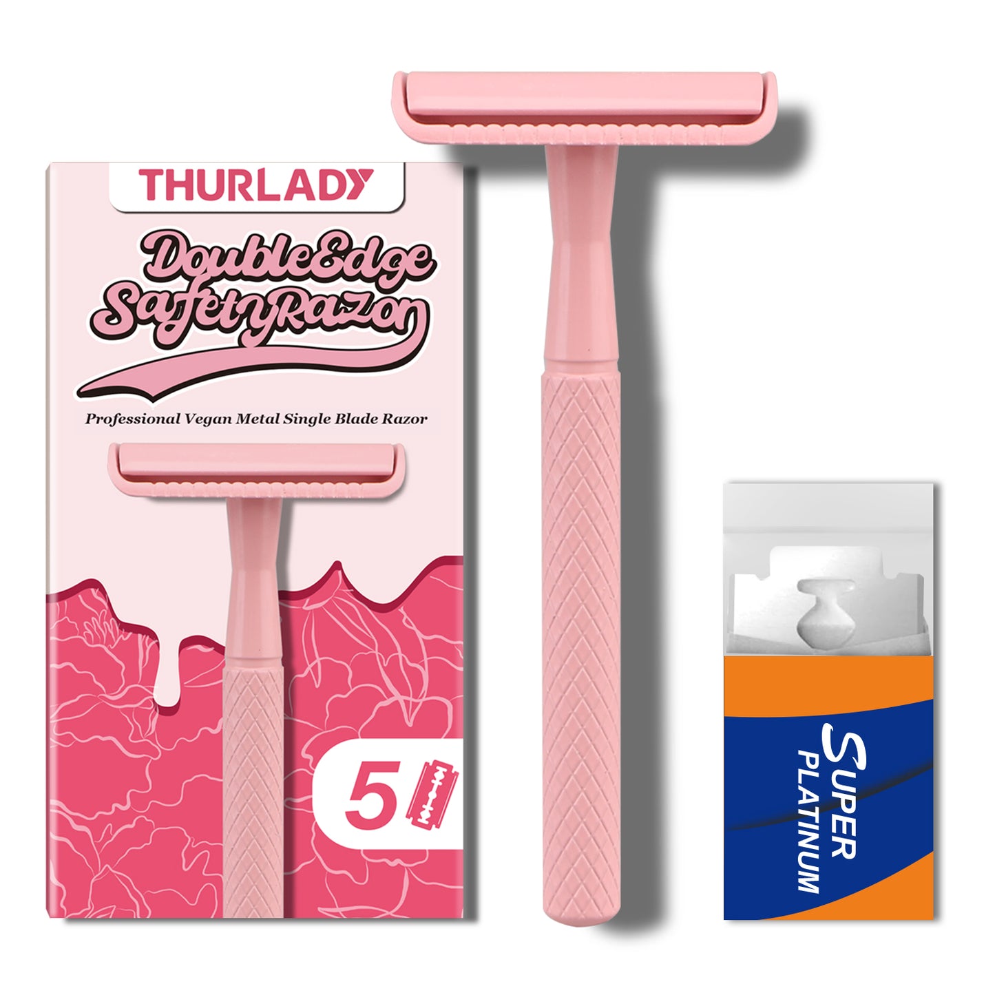 Cherry Pink Single Blade Double Edge Safety Razor