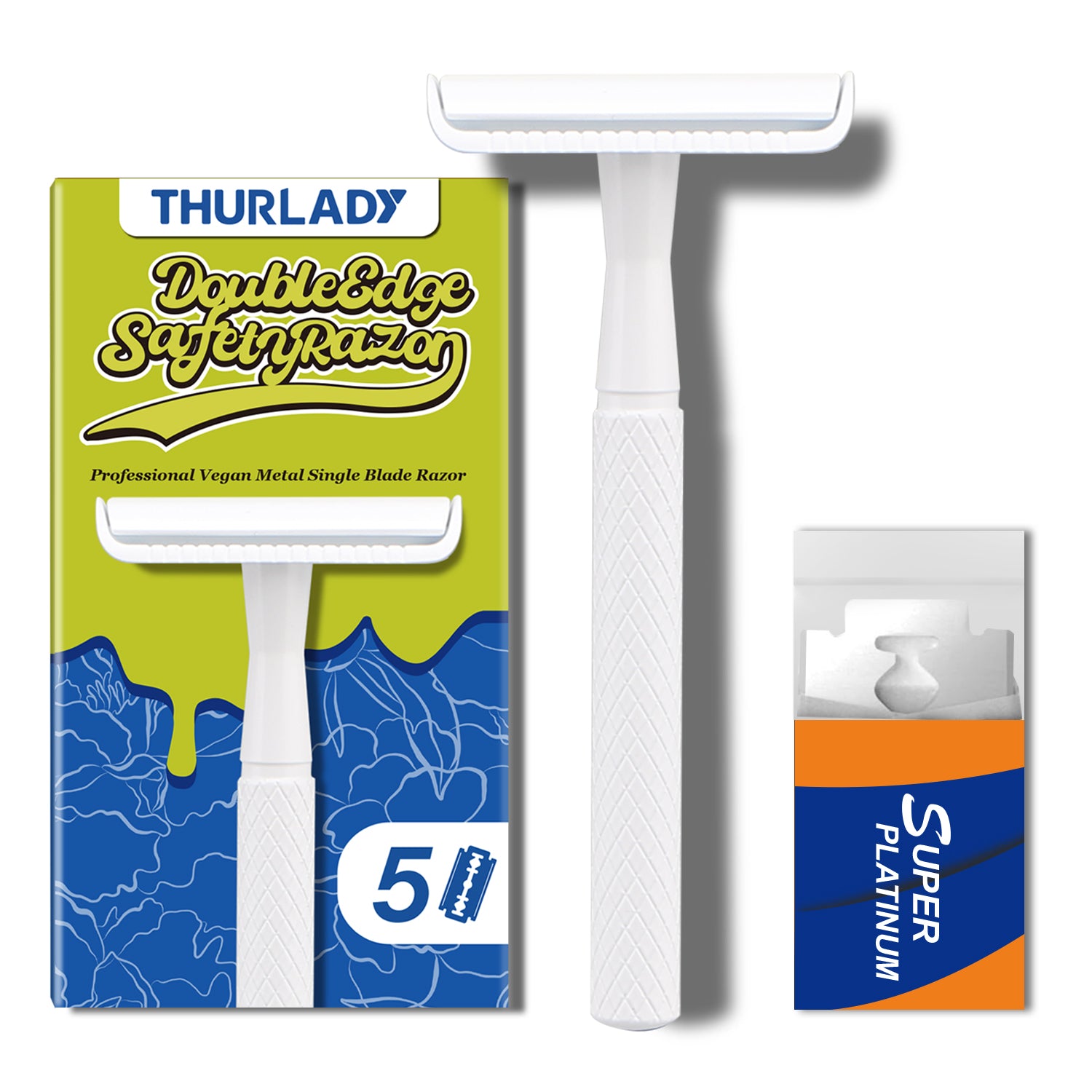 White Single Blade Double Edge Safety Razor – THURLADY 丨 Effortless ...