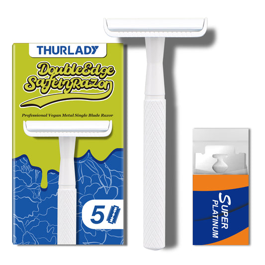 White Single Blade Double Edge Safety Razor