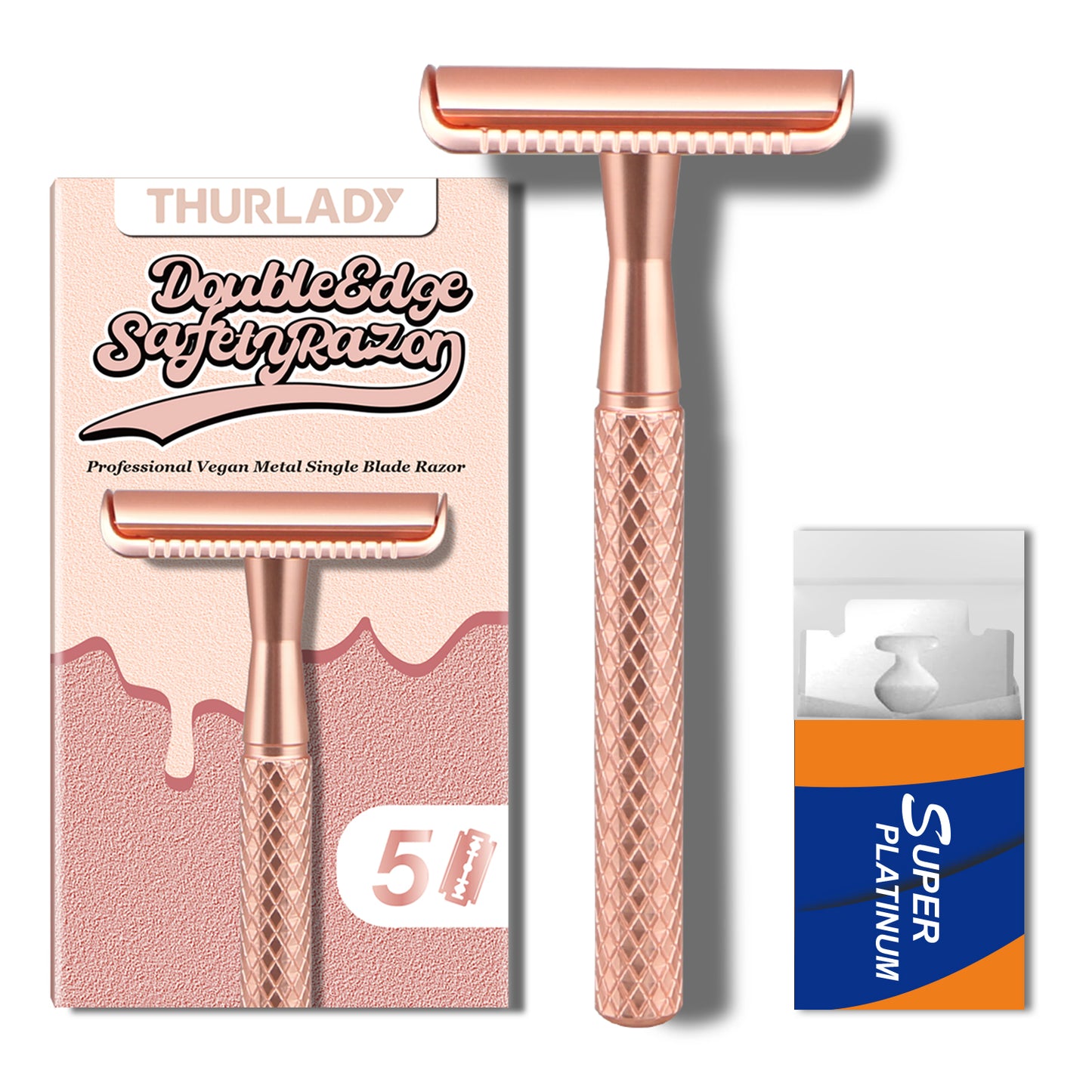 Rose Gold Single Blade Double Edge Safety Razor