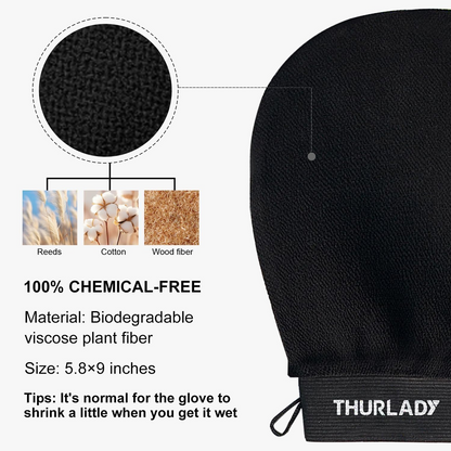 3 Pack Exfoliating Gloves for Shower(Black 3 Pack)