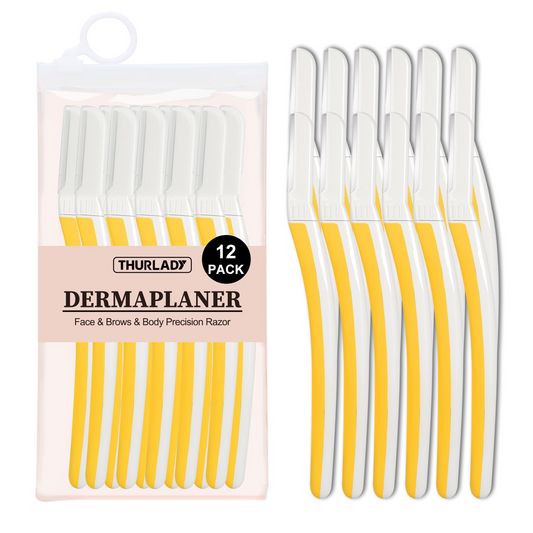 Dermaplane Razor for Women Face (12 Count, Yellow)