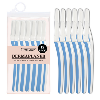 Dermaplane Razor for Women Face (12Count, Blue)