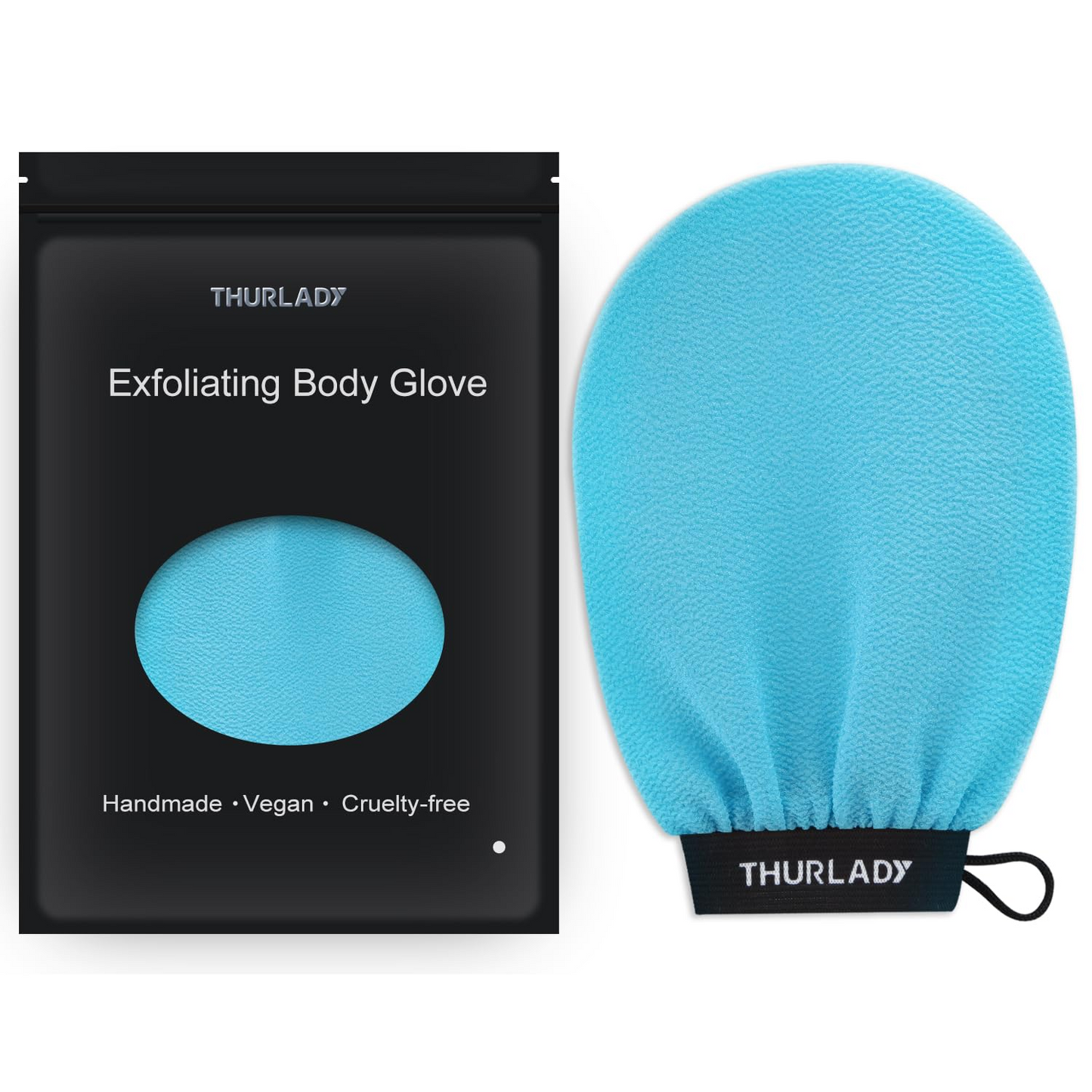 1 Pack Exfoliating Glove for Shower, Blue