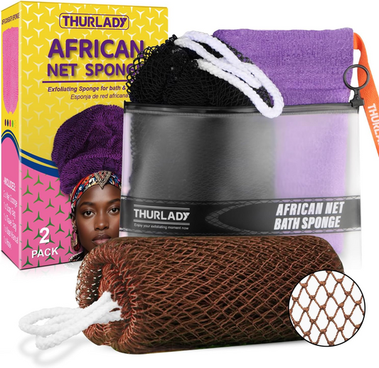 African Net Sponge Authentic (2+1 Kit, Black & Coffee)