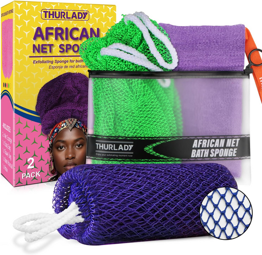 African Net Sponge Authentic (2+1 Kit, Navy & Green)