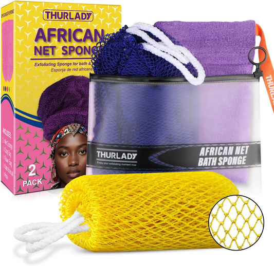African Net Sponge Authentic (2+1 Kit, Navy & Yellow)