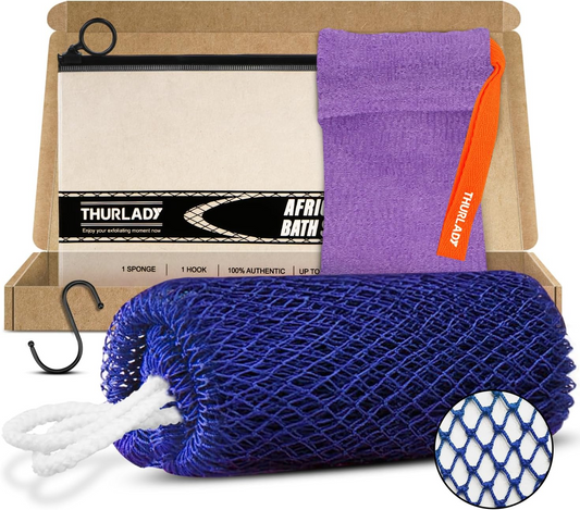 1 Pack African Net Bath Sponge, Navy