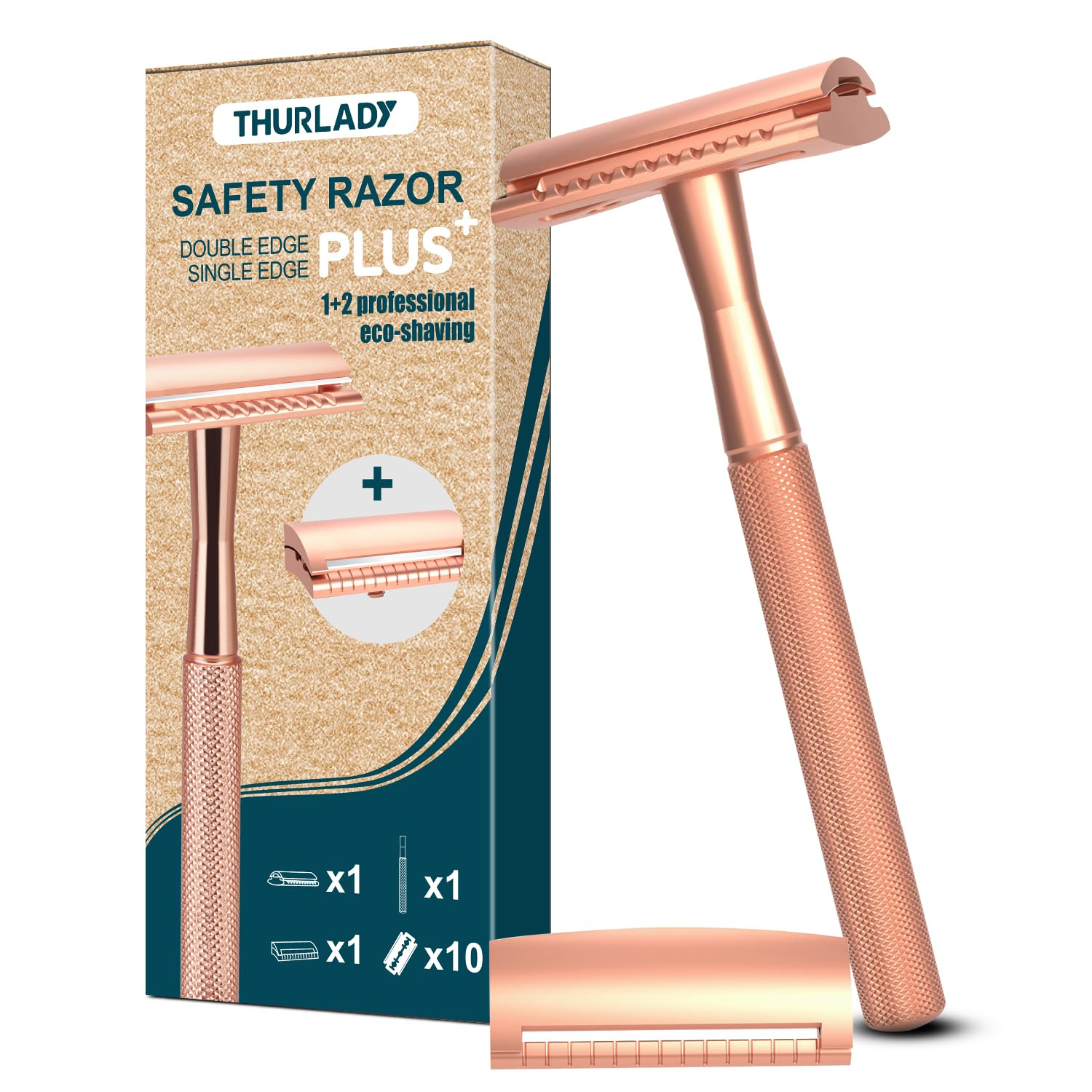Single & Double Edge Safety Razor, Rose Gold – THURLADY 丨 Effortless ...