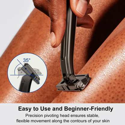 Stainless Steel Razor, 2-layer Single Edge Razor 3.0, Gun Black