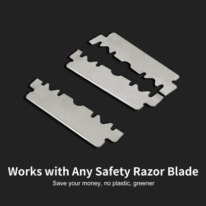 Stainless Steel Razor, 2-layer Single Edge Razor 3.0, Gun Black