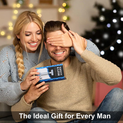 Stainless Steel Razor, 2-layer Single Edge Razor 3.0, Gun Black