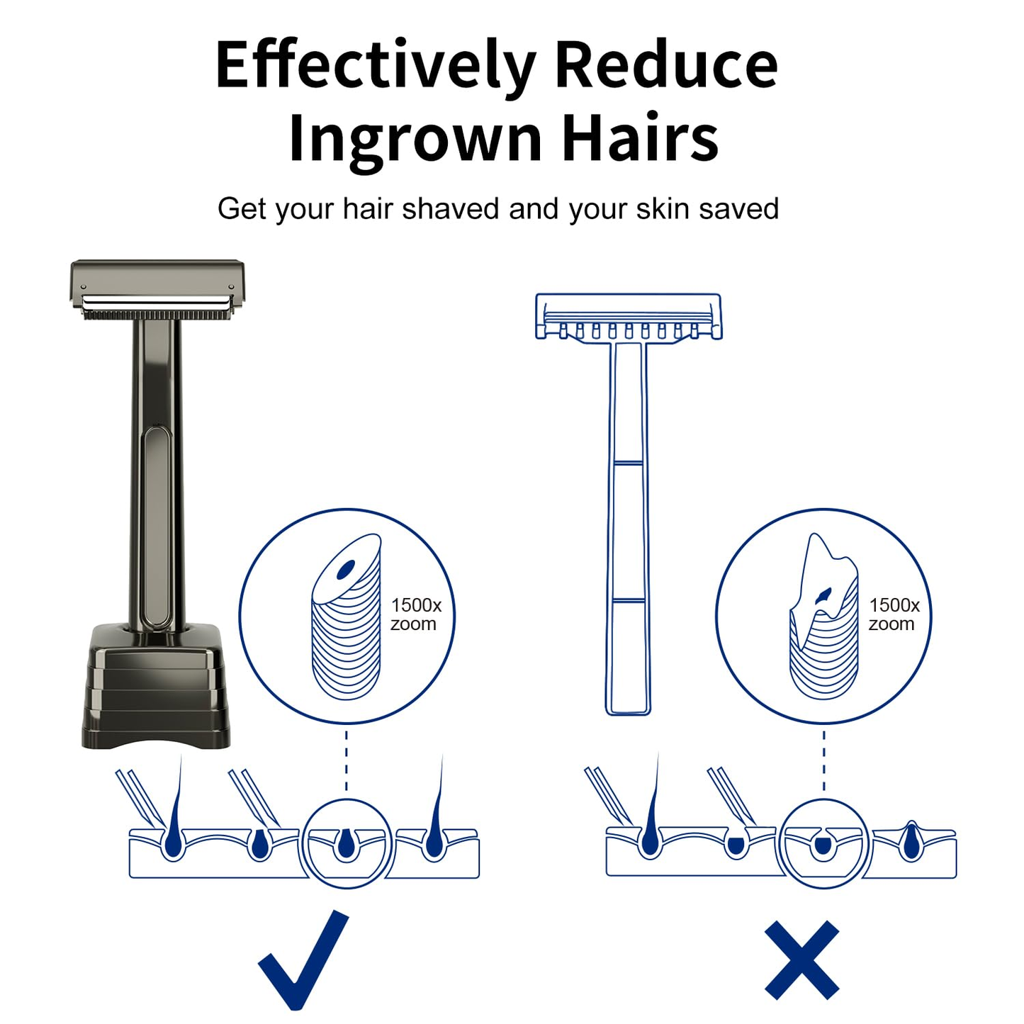 Stainless Steel Razor, 2-layer Single Edge Razor 3.0, Gun Black