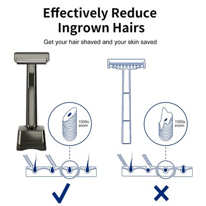 Stainless Steel Razor, 2-layer Single Edge Razor 3.0, Gun Black