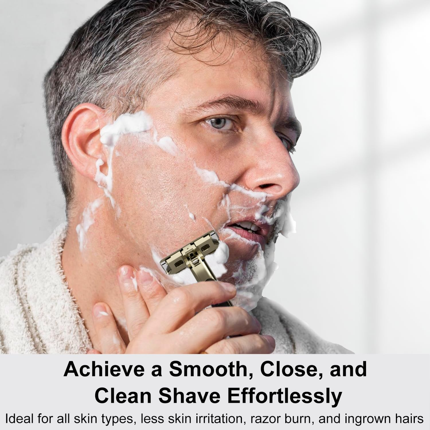 Stainless Steel Razor, 2-layer Single Edge Razor 3.0, Bronze