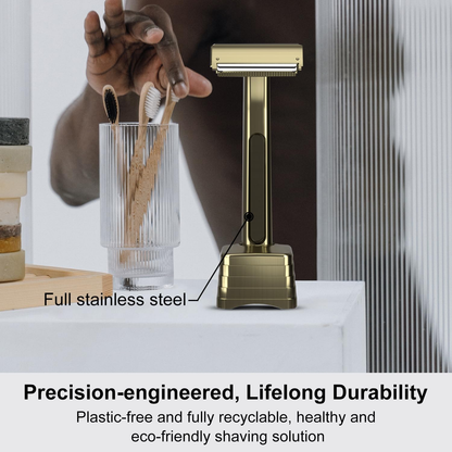 Stainless Steel Razor, 2-layer Single Edge Razor 3.0, Bronze