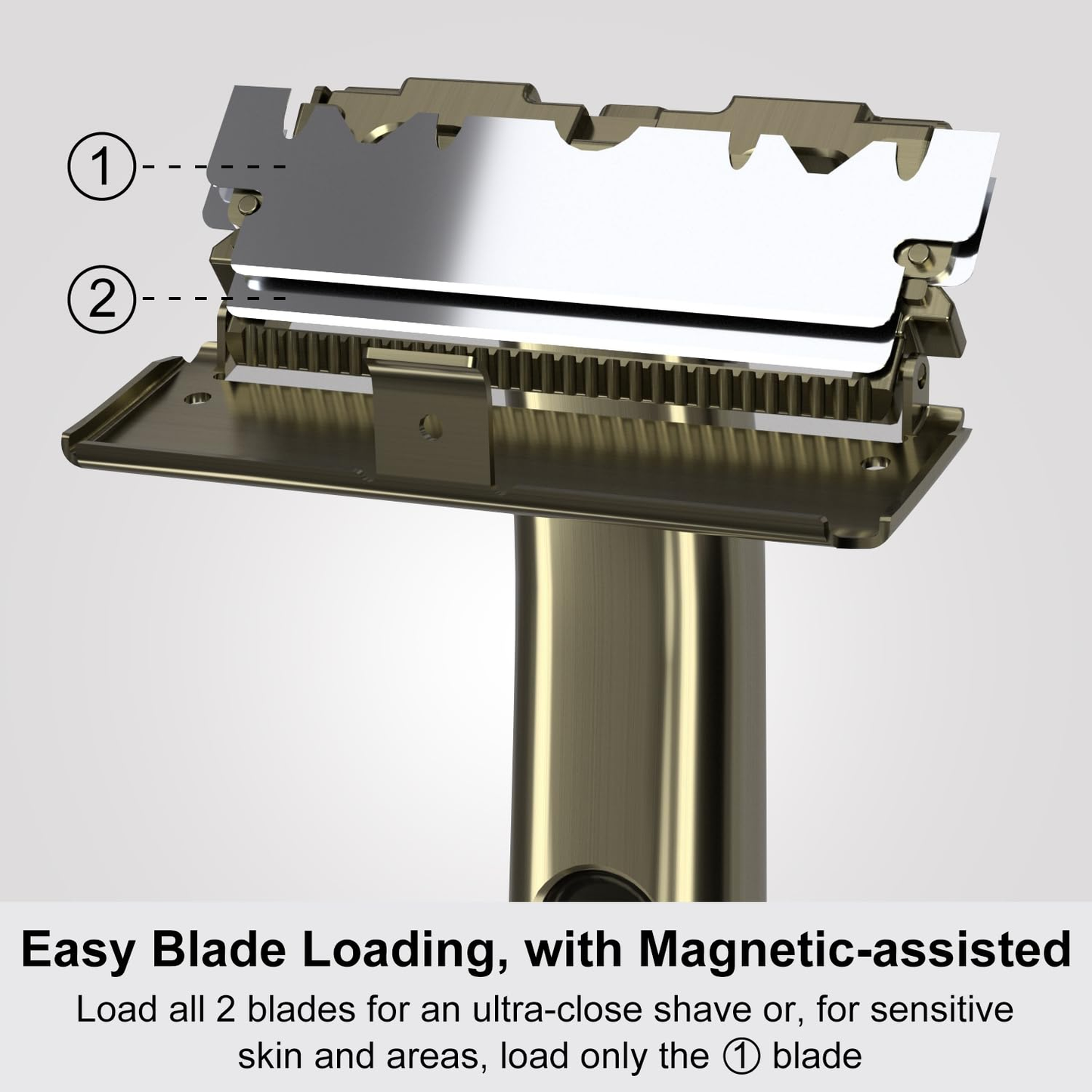 Stainless Steel Razor, 2-layer Single Edge Razor 3.0, Bronze