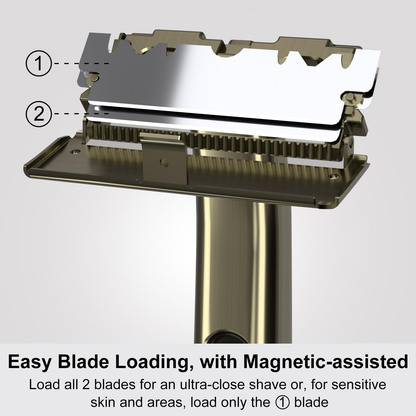 Stainless Steel Razor, 2-layer Single Edge Razor 3.0, Bronze