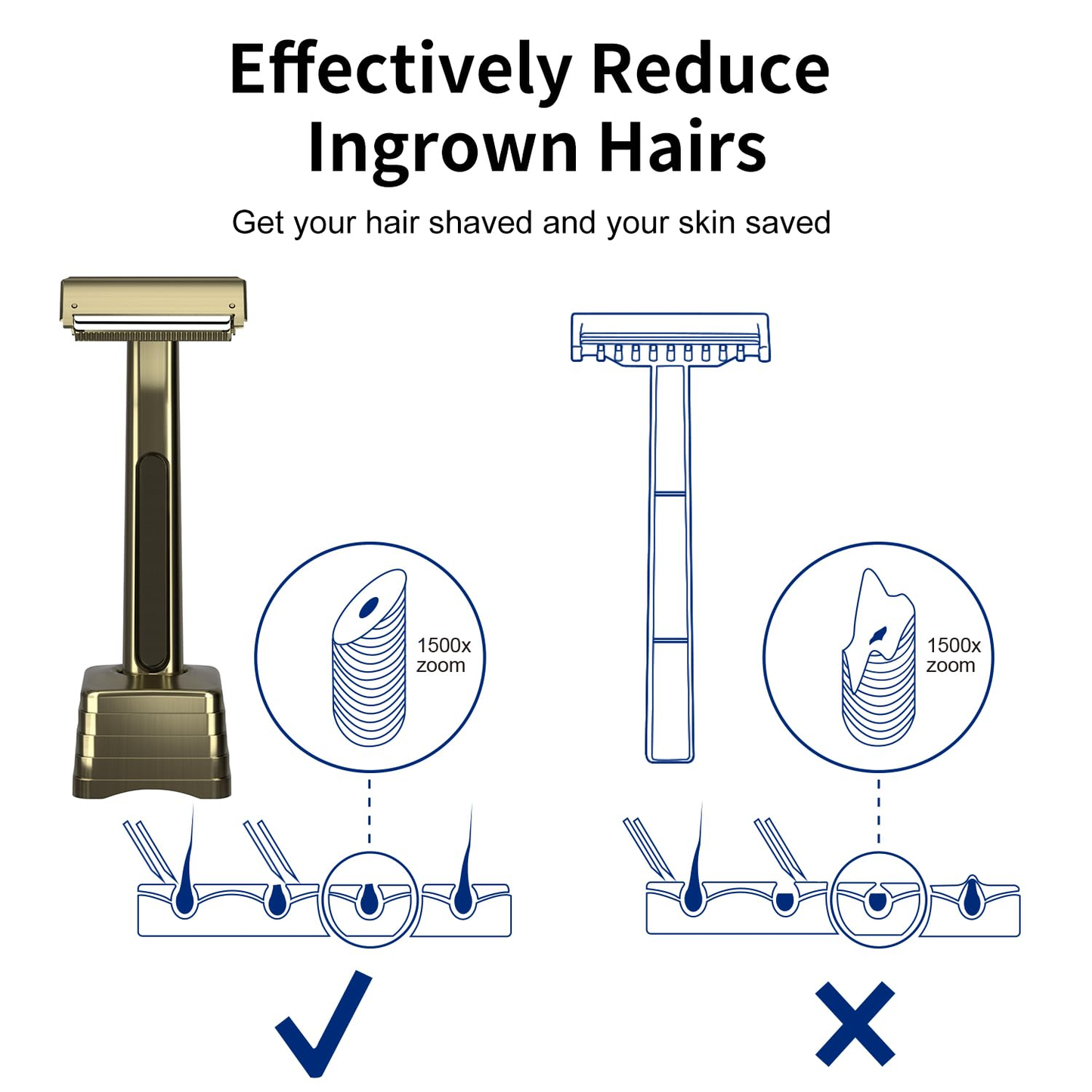 Stainless Steel Razor, 2-layer Single Edge Razor 3.0, Bronze